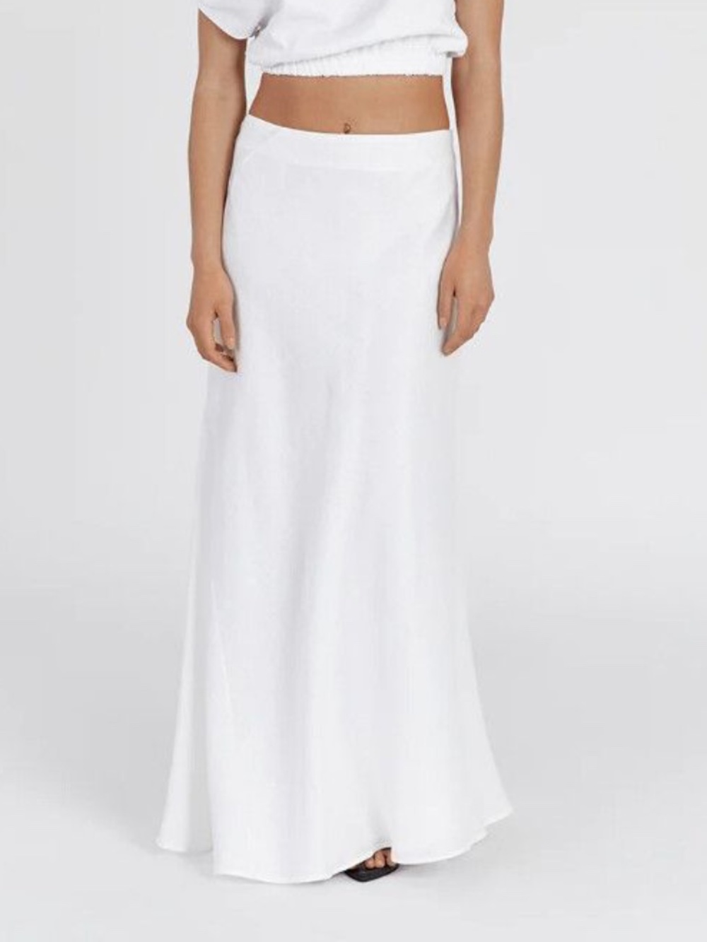 DISSH Syrah White Linen Midi Skirt - Size 6 - Picture 1 of 10